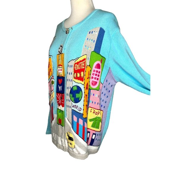 Storybook Knits New York Theme Button Up Sweater NWT Size M - Picture 11 of 13